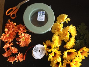 DIY floral circle- gather supplies