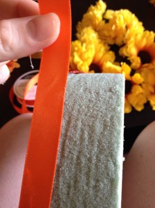 DIY floral circle-add ribbon